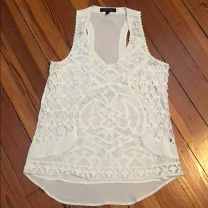 Banana Republic white crochet tank